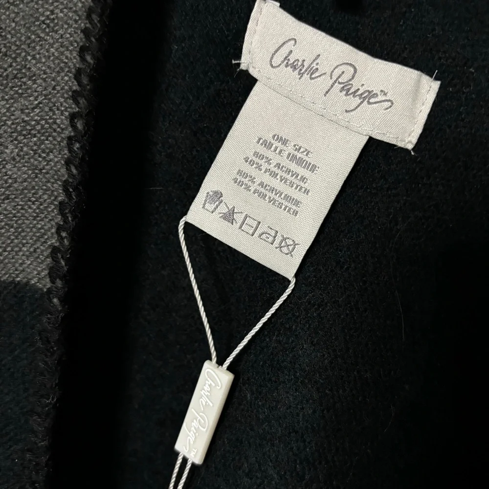 Charlie Paige New Cape / Blanket Wrap Silver, Black, Gray One Size Fits All - Picture 7 of 10